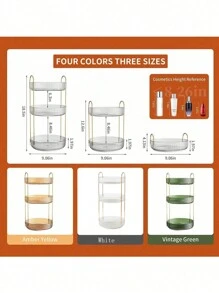 1 件 360 度旋转化妆品收纳盒，适用于梳妆台，大容量护肤品透明化妆品收纳香水收纳盒化妆品梳妆台收纳盒台面，化妆品收纳盒，360 度旋转可调节化妆品收纳展示，适用于假日海滩、浴室收藏、卧室收藏，大容量