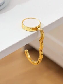 1 pieza Colgador de bolso de moda, perchero plegable, soporte portátil para llaves, gancho de escritorio, colgador de viaje y almacenamiento al aire libre de metal para ropa