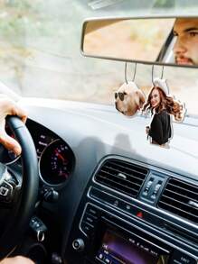 1pc Customized Car Air Freshener, Customized Photo Air Freshener, 9 Fragrance Options, Customizable Car Decor, Personalized Air Freshener, Anniversary Gift, Valentine's Day Gift, Birthday Gift, Wedding Gift, Father's Day Gift, Mother's Day Gift, Valentine's Day Decor, Engraved, Fashionable, Colorful, Retro, Cute - Multicolor - View 3