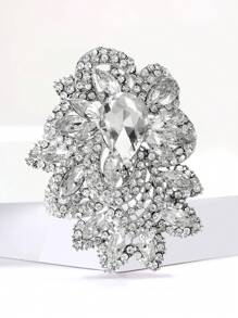 Luxury Large Crystal Brooch For Women Party Banquet Jewelry Dress Skirt Accessory Gift - Large Crystal Brooch - View 2