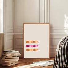 1pc,Pink"More Amor Por Favor " Wall Art,Vibrant And Fashionable Love Decor Room,College Pre-College Students Style Aesthetic,Vintage Poster Canvas Print, Minimalism Canvas Painting, Suitable For Home Decoration, Bar Cart,Cafe, Patio,Club, Music Room,Birthday Gift,Living Room, Bedroom, Living Room, Home Office, Kitchen,Bathroom Decoration, The Perfect Gift For Your Friends,Wall Decoration Gift 20*28 Inch, Unframed