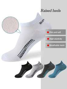 5 Pairs Men's Summer Mesh Breathable Low Cut Ankle Socks, Suitable For Daily Wear - Multicolor - View 2