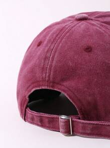 1PC Unisex  Embroidered Distressed Snapback Baseball Cap,For Spring And Autumn Travel Seaside Parties LOS ANGELES Fashionable Adjustable Sun Protection Casual Baseball Hat - Burgundy - View 3