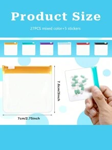 27pcs Portable Pill/Medicine Storage Bags, Waterproof Silicone Sealed, Moisture-Proof, Suitable For Office, Travel, Gym, Fall Decor, Travel Organizer, Cosmetic Bag, Makeup Case, Holiday Organizer, Large Capacity Makeup Organizer Box For Lipstick, Brushes, Skincare, Phone, Coins, Small Items, Fits Home, Gift, Holiday, Multipurpose Use - Multicolor - View 8