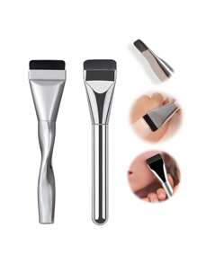 Pincel de Base Sem Rastro de Cabeça Plana, Artefato de Fundação Líquida Ultrafina 4-em-1 Almofada de Pó, Pincel Profissional Multiuso para Sobrancelhas com Efeito 3D, 1 Almofada de Pó Grande de Maquiagem + 2 Pincéis de Fundação Lisos + 1 Paleta Grande, Pincel de Fundação de Formato Reto, Pincel para Máscara, Pincel de Fundação Líquida de Cabeça Plana, Pincel de Maquiagem Fino, Sem Rastro e Sem Pó, Conjunto de Pincéis de Maquiagem 1/2/3/4 Peças