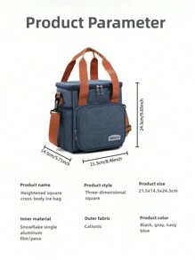 Gran bolsa aislada para el almuerzo, bolsa aislada portátil de gran capacidad, caja aislada portátil forrada para el almuerzo de la universidad, bolsa aislada para el almuerzo, esencial de viaje, picnic, al aire libre, escuela, trabajo, camping, oficina para niñas, niños, estudiantes, suministros escolares, artículos esenciales para la universidad, caja de almuerzo de vacaciones, bolsas de verano para comida al aire libre, bolsas de picnic y camping, regreso a la escuela