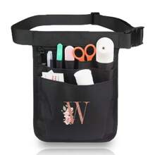1pc Nursing Tool Waist Bag Nurse Medical Bag Rose Gold Initials A To Z Letter Pattern Multifunctional Adjustable Multi-Insert Bag, Pet Medical Care Bao Universal Multi Pocket Nurse Fanny Pack Multi Pocket Waist Organizer Belt With Adjustable Waist Strap Work Pocket Medical Supplies Storage Waist Pouch Organizer Pouch