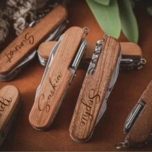 Personalized Multi-Tool Wine Opener Best Men Gifts, Multitool Bottle Opener,Home Essentials, Custom Wedding Gift, Engraved Wooden Outdoor Corkscrew Groomsman Gift - Chocolate Brown - View 5