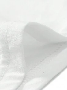 Men's Solid Color Crew Neck Short Sleeve Casual Loose T-Shirt - White - View 5