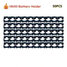 50-200 piezas Soporte de batería de iones de litio 18650 de plástico, soporte de paquete de batería, espaciador de celda cilíndrica para batería fija DIY - Negro - Ver 6