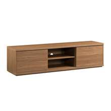 Mainstays Westley Sliding Door TV Stand For TVs Up To 75", Warm Walnut Finish