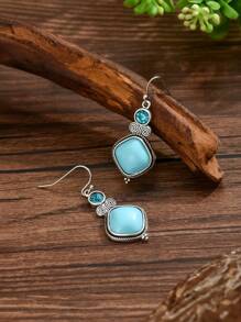 1 Pair Fashionable Creative Vintage Bohemian Style Earrings, Suitable For Women's Daily Wear - Antique Silver - View 4