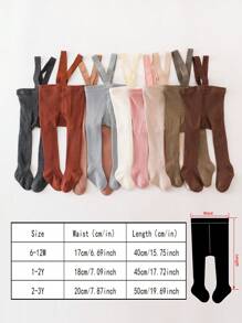 1件婴儿简约可爱纯棉连裤袜，适合日常穿着 - 彩色 - 查看 2