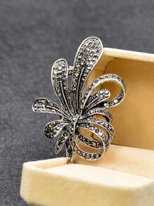 1 pieza Broche de cinta negra clásica y elegante de estilo retro para mujer, accesorio de moda para abrigo y ropa