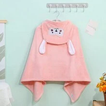 1pc Cartoon Embroidered Children's Bathrobe, Fully Wrapped, Soft And Comfortable, Quickly Absorbs Body Water Stains, Easy To Wear, Universal For All Seasons