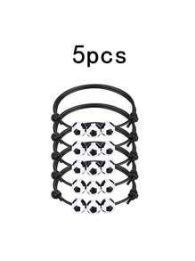 Bộ 5 chiếc/Bộ (5 thiết kế hỗn hợp) Bộ vòng tay dệt với vòng tay dây có thể điều chỉnh phong cách thể thao đính hạt bóng rổ, bóng đá, bóng bầu dục, bóng chuyền, quần vợt, phù hợp cho trẻ em - Đồ sưu tầm, Unisex, Dành cho - Nhiều màu - Xem 12