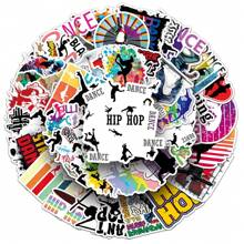 50pcs Street Dance Stickers Cool Room DIY Waterproof Decoration Suitable For Mobile Phone Computer Wall Skateboard Water Cup Window, Teens Small Gift