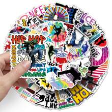 50pcs Street Dance Stickers Cool Room DIY Waterproof Decoration Suitable For Mobile Phone Computer Wall Skateboard Water Cup Window, Teens Small Gift