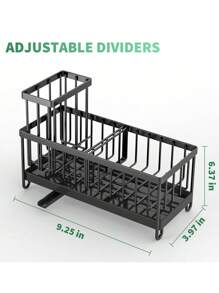 Cisily Sink Caddy Kitchen Organizer, Sponge Holder For Kitchen Sink, Black Kitchen Sink Organizer,Rust-Resistant Sink With Brush Holder,Kitchen Accessories - màu đen - Xem 2