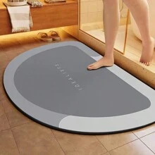 1pc Silicone Bathroom Mat, Letter Design Absorbent Anti-Slip Rug For Bathroom, Laundry Room, Bedroom, Doorway, Home Decor,Women Valentine Gift Birthday Boyfriend Girlfriend Home Bathroom Decor Floor Carpet Outdoor Rug Door Mat Fall Decor Bathroom Accessories Back To School
