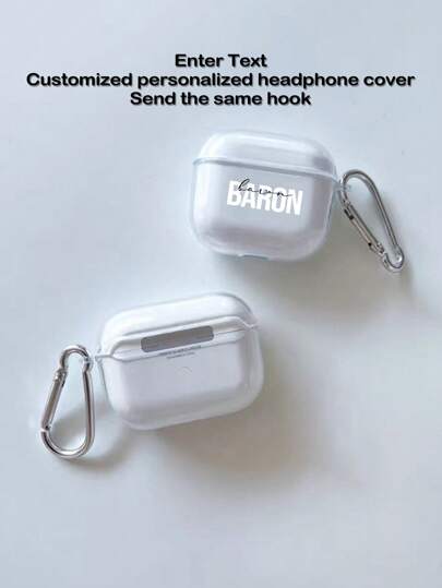 1pc Customized Text/Name Apple Airpods Case, Compatible With Airpods 1/2, Airpods Pro, Airpods 3, Airpods 4