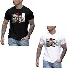 Kit 2 Camiseta Camisa Algodão Estampada Filmes de Terror Killers Personagens