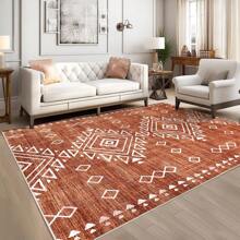ANPHON  Machine Washable Stain Resistant Area  Boho Leisure  Vintage Printed Design Foldable Carpet  For Living Room Bedroom  Bathroom Kitchen Dinning Room Modern Home Decor - Đỏ - Xem 3