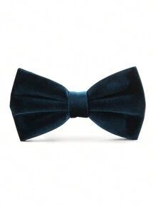 1 pieza Corbatín de hombre de poliéster sólido de terciopelo de alta gama, para boda, fiesta, banquete, atuendo formal, otoño/invierno