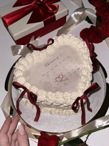 5/10/20件黑色蝴蝶结蛋糕装饰简约装饰蝴蝶结家居装饰配件，适用于家居装饰、婚礼、派对、烛光晚餐、节日礼物装饰、蛋糕甜点烘焙装饰 - 紅色(附繫帶) - 查看 3