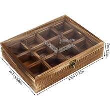 CNCEST Wooden Spice Box, Spice Rack Organizer Storage Box With Lid &12 Containers, Spice Fit Box With Wooden Spoon, Spice Boxes For Kitchen, Multipurpose Decorative Boxes - Brown - View 7