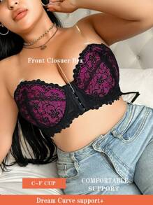 Strapless Front-Button Women Lingerie Bra, Soft Comfortable Bustier With Underwire Support - Black - View 4