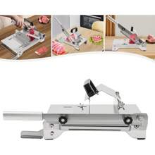HOHOBLA Manual Frozen Meat Slicer, Stainless Steel Meat Cutter Beef Mutton Roll For Hot Pot BBQ Food Slicer Slicing Machine For Home Cooking Of Hot Pot Shabu Shabu BBQ - Silver - View 8