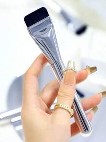 Pincel de Base Sem Rastro de Cabeça Plana, Artefato de Fundação Líquida Ultrafina 4-em-1 Almofada de Pó, Pincel Profissional Multiuso para Sobrancelhas com Efeito 3D, 1 Almofada de Pó Grande de Maquiagem + 2 Pincéis de Fundação Lisos + 1 Paleta Grande, Pincel de Fundação de Formato Reto, Pincel para Máscara, Pincel de Fundação Líquida de Cabeça Plana, Pincel de Maquiagem Fino, Sem Rastro e Sem Pó, Conjunto de Pincéis de Maquiagem 1/2/3/4 Peças