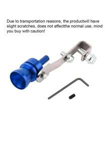 Blue Turbo Whistle Muffler Exhaust Pipe Sound Maker For Car Modification, Medium Size For Engine Displacement From 1.6 To 2.0l