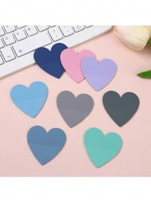 8pcs/Set Mini Fluorescent Heart Shaped Reading Mark Tab With 160pcs Pet Colored Sticky Notes Back To School - Multicolor - View 6