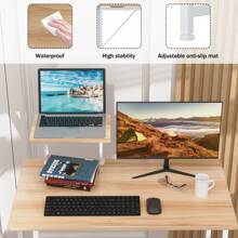 Tavolo per computer pieghevole, piccolo tavolo per computer pieghevole per studiare e lavorare in camera da letto o in soggiorno, 80x45x74 cm, stile moderno, robusta struttura in metallo, nero/bianco/rovere