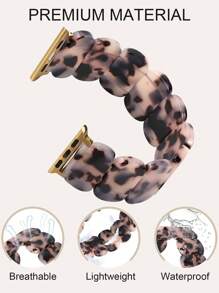 1pc Fashionable And Minimalist Women's AppleWatch Band, Oval-Shaped Elastic Resin Strap, Lightweight, Breathable, And Easy To Wear, Waterproof And Scratch-Resistant, Suitable For Various Occasions Such As Work/Parties/Shopping, Available In Sizes 38/40/41mm, 42/44/45/49mm, 42mm For S10, 46mm For S10, Professionally Compatible With AppleWatch Ultra 2/1, SE S11/10/9/8/7/6/5/4/3/2/1. - Multicolor - View 3