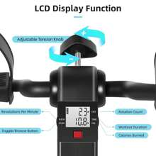 MINSHUXI Mini Exercise Bike Portable Pedal Exerciser Gym Fitness Leg Arm Training Adjustable Resistance With LCD Display For Women And Men - Black - View 2