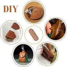 Juego de encuadernación con herramientas, plegadora de huesos, plancha para doblar papel, hilo encerado, punzón, agujas de ojo grandes para encuadernación y costura DIY
