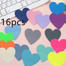 8pcs/Set Mini Fluorescent Heart Shaped Reading Mark Tab With 160pcs Pet Colored Sticky Notes Back To School - Multicolor - View 11
