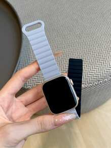 1pc Men Women Silicone Magnetic Watchband Compatible With Apple Watch Band Compatible With Apple Watch 42mm 38mm 40mm 41mm 44mm 45mm 46mm 49mm Fashion Smart Watch Replacement Apple Watch Strap For Series Ultra2 Ultra SE2 SE 10 9 8 7 6 5 4 3 2 1 As A Gift For Students Returning To School
