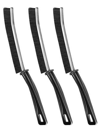 3pcs Stiff Bristle Fissure Cleaning Brushes, Small Cleaning Brushes, Grouting Cleaner Brushes, Toilet Brushes, Shower Tile Scrubbing Brushes, Narrow Crevice Cleaning Tools Suitable For Home, Bathroom, Kitchen, Tight Corners