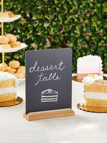 1pc Wooden Mini Chalkboard Sign Stand Food Label Message Board Sign Wedding Birthday Party Table Decoration Stand Display Sign Creative Bar Can Be Erasable Display Message Board - Multicolor - View 1