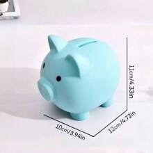 1 pièce Créatif mignon tirelire de cochon grande capacité anti-chute, tirelire de cochon de bande dessinée mignonne. Cadeau, tirelire, portefeuille de budget, boîte d'épargne, tiroir de caisse, tirelire, boîte à monnaie, tirelire, économiseur d'argent, boîte à pièces, économiseur d'argent, compteur de monnaie, boîte d'épargne, cadeau d'argent. Décoration de la maison, cadeau d'anniversaire. La petite boîte à monnaie bleue de cochon peut stocker 180 pièces, la grande boîte à monnaie bleue de cochon peut stocker 340 pièces