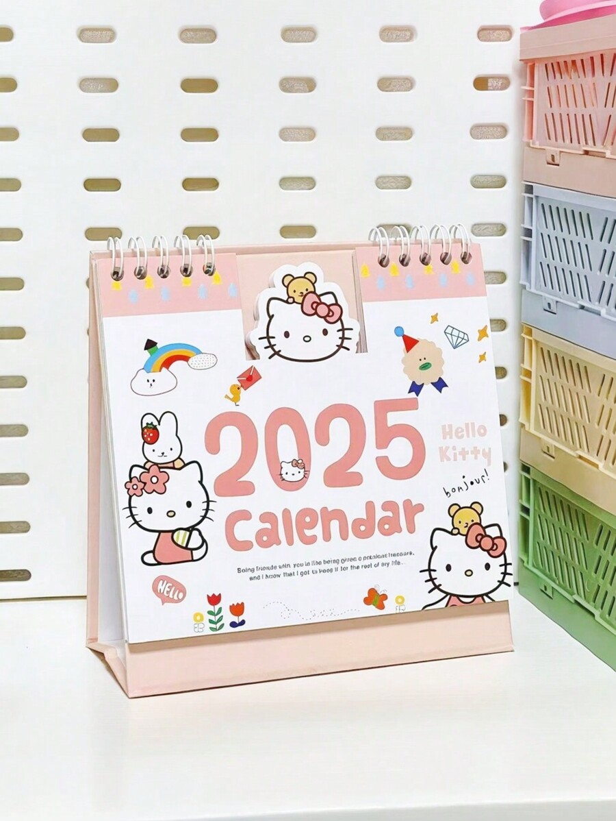 2025 Cute Hello Kitty Calendar Table Calendar High Value Desktop