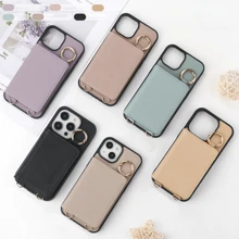 1 pieza Funda de protección tipo planificador, Funda protectora de hombro cruzado para teléfono inteligente de moda, con soporte lateral ajustable, espejo de maquillaje, correa para el cuello, ranuras para tarjetas y monedero