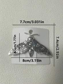 1个复古哥特式飞蛾发夹派对发饰爪夹发卡，适合上学、大学、发饰、头部饰品、发夹 - 彩色 - 查看 3