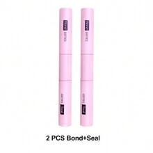 Waloshow 2pcs/Set Pink Eyelash Glue & Remover, Suitable For DIY Eyelash Extension, Cluster Lash Adhesive With Super Strong Bonding, Latex-Free, Waterproof, Eyelash Extension Glue (5ml*2)