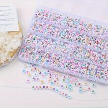 100/500/1000/1200 pièces Set de perles de lettres en acrylique - fournitures pour la fabrication de bijoux DIY pour bracelets d'amitié - 26 styles, colorés, multifonctionnels, faciles à utiliser