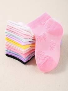 12 Pairs Of Baby Solid-Color Unisex Socks. These Mesh Socks Are Breathable And Comfortable, Suitable For Both Baby Boys And Baby Girls.Toddler Socks. - Multicolor - View 5